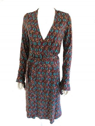 Vintage Diane Von Furstenberg Heracles 100 Silk Wrap Dress,  Size Small