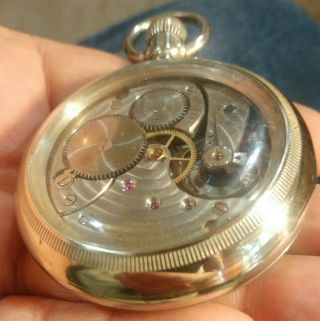 Rare 18s 17j Omega Pocket Watch In A Display Case