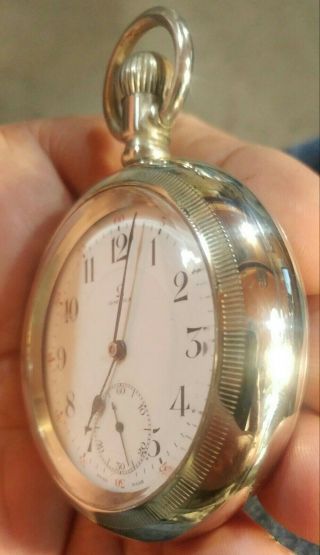 RARE 18S 17J OMEGA POCKET WATCH IN A DISPLAY CASE 3
