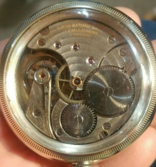 RARE 18S 17J OMEGA POCKET WATCH IN A DISPLAY CASE 4