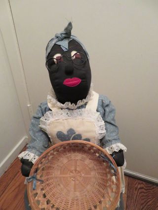 Vintage Black Americana Mammy Bushel Doll Large 35 "