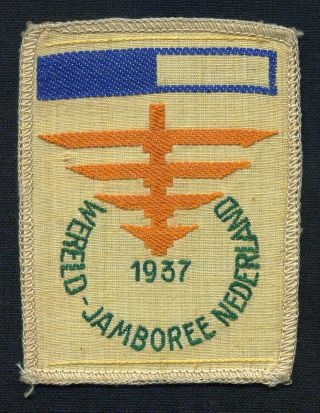 1937 Jamboree Patch,  Boy Scouts,  Dark Blue Halfbar Camp Vii,  Rare
