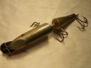VINTAGE RARE EARLY CREEK CHUB JOINTED HUSKY PIKIE MULLET 3007 FISHING LURE 10