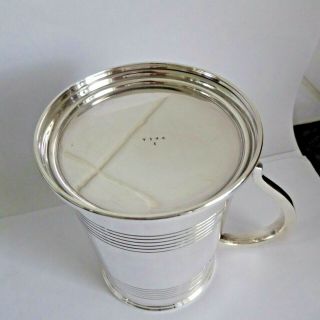 VINTAGE SOLID SILVER 1 PINT TANKARD IN THE GEORGIAN MANNER HM SHEF 1944 - 338 GR 4