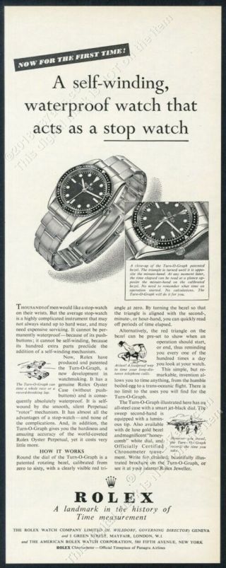 1954 Rolex Submariner Watch Introductory Vintage Print Ad