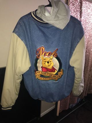 Vintage Disney Winnie The Pooh Denim Varsity Jacket - Size Small - Xxxtentacion