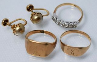 Antique Vtg 10k Gold 9 Grams Pearl Earring 
