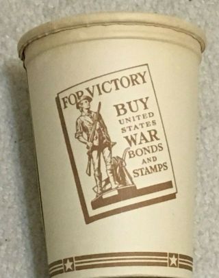 Vintage Victory Paper Cup,  WW II,  Buy War Bonds; Uncle Sam,  Patriotic,  St Louis 3