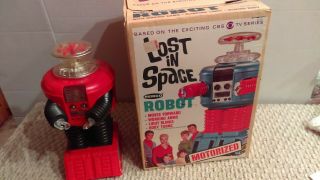 Vintage 1966 Remco Lost In Space Robot With Box Red/black Version