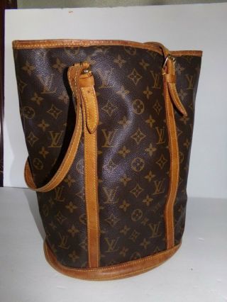 Vintage Louis Vuitton Large Monogram Bucket Bag Shopper With Pouch Ar0020