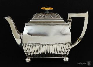 Lovely Victorian Silver Plate Footed Teapot 1883 Horrace Woodward & Co