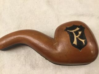 Vintage Carved Skull Meerschaum Pipe pre - 1975 In Custom Carved Case Very Rare 8