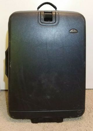 Vintage Samsonite Rolling Suitcase W/o Key Blue Sapphire Hard Case 26 " Upright