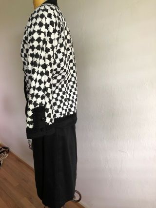 Vintage 1980s Victor Costa Black And White Plaid Skirt Suit 3