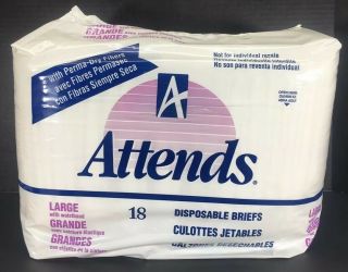 Vintage Attends (1995) Large Adult Diapers Perma Dry
