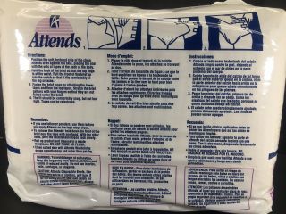 Vintage Attends (1995) LARGE Adult Diapers Perma Dry 2