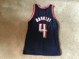 Vintage 90 ' s Houston Rockets Champion Charles Barkley NBA Jersey mens Sz 44 2