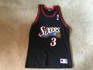 Allen Iverson Philadelphia 76ers Champion Jersey Size 44 Vintage Nba