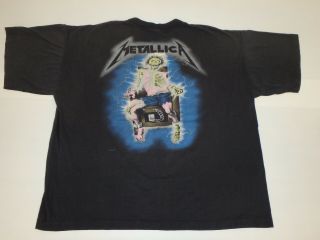 Vintage 1985 METALLICA Ride The Lightning Concert T - Shirt w/Glowing Ink Skeleton 2