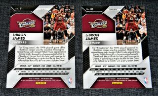 2016 Lebron James Panini Extreme Rare 31 Base blue/99 purple/75 Prizm refractor 4