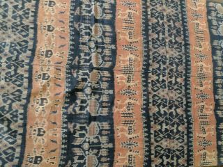 Antique Ikat Hand Woven Traditional Textile From Indonesia 34” Wide X 88 Long