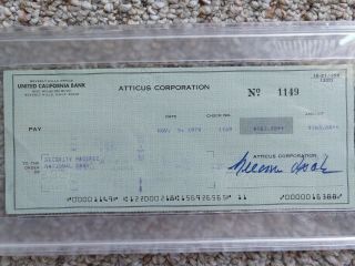 Gregory Peck Vintage Signed Bank Check Psa/dna