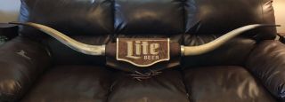 Rare Vintage Miller Lite Longhorn Lighted Beer Sign - 72” Long