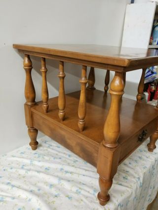 VINTAGE ETHAN ALLEN BAUMRITTER SOLID WOOD NIGHTSTAND END SIDE TABLE W/ DRAWER 2