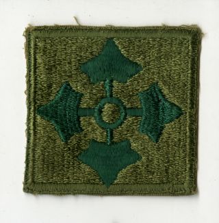 Wwii 4th Infantry Division White Back Patch Large Version D Day Utah
