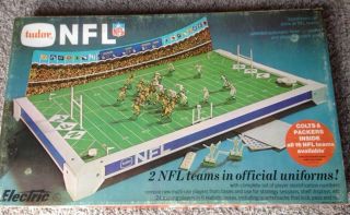 Vintage 1960 ' s Tudor 510 NFL Electric Football Game Orig.  Box Packers v/s Colts 2