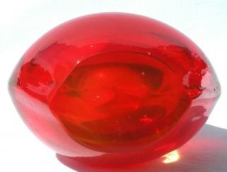 Tall Vibrant Vtg/Retro Murano Sommerso Red/Uranium Glass Vase 7