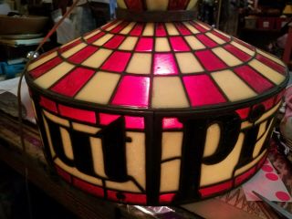 Pizza Hut Vintage Hanging Stain Glass Lamp