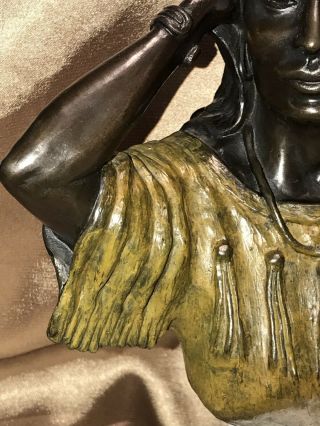 Vintage George GH Walbye Bronze Native American Indian Maiden Sculpture Statue 3