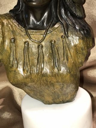 Vintage George GH Walbye Bronze Native American Indian Maiden Sculpture Statue 4