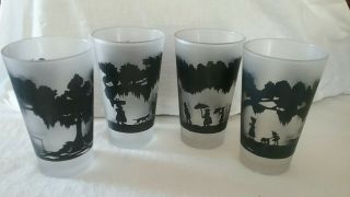 4 Vintage Collectible Carew Rice Low Country Silhouette Glasses