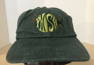 Vintage Phish Cap Embroidered Olive Green Made In Usa Hemp Tour Band Hat Rare