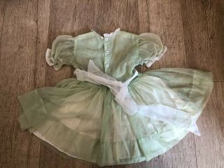 Vintage Girls 50’s Party Dress Lace Sheer Full Green Strawberry Full Skirt Sz 4 7