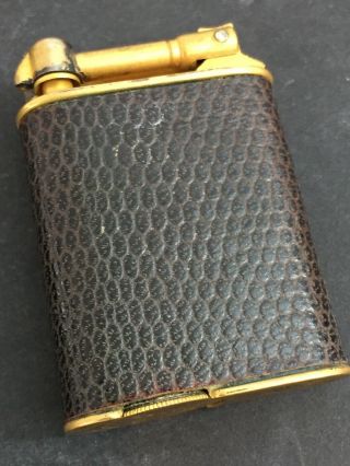 Vintage Leather Covered Napier Surefire Lift Arm Pocket Lighter