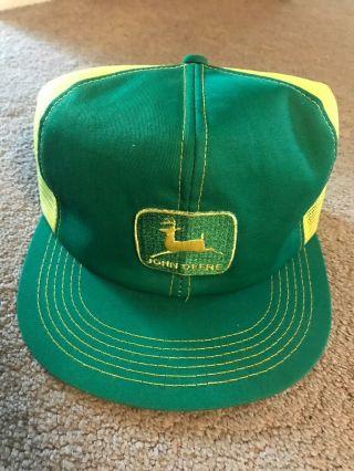Vintage John Deere Patch Snapback Trucker Hat Cap 70s 80s Vtg K Products Rare