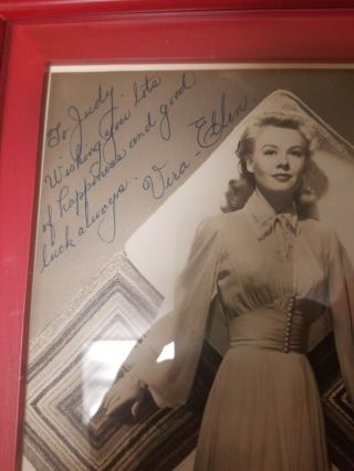 Vera - Ellen Early Vintage Autographed 8×10 Black and White Inscribed 2