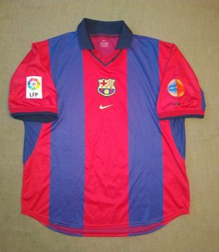 Fc Barcelona Spain Centenary Football Shirt Home 1999/2000 Nike Vintage