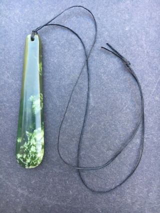 Vintage Zealand Greenstone Pounamu Jade Large Necklace