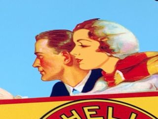 Vintage Shell Roxana Gasoline W/ Car 11 3/4 " Porcelain Metal Gas & Oil Sign