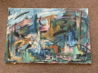 Vintage Mid Century Abstract Expressionist Painting Signed “Klarin” 2