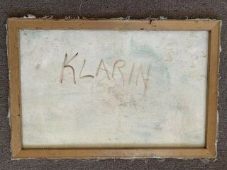Vintage Mid Century Abstract Expressionist Painting Signed “Klarin” 3