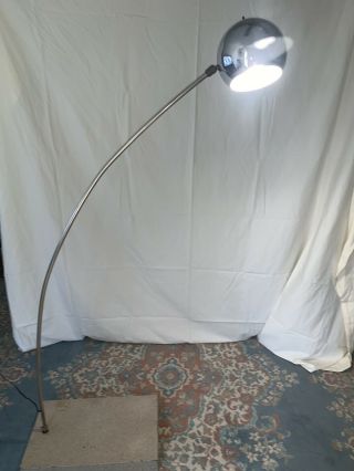 Vintage Chrome Eyeball Arc Floor Lamp Eames Sonneman Kovacs Style Curved Mcm