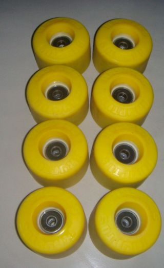 8 Vintage Yellow Kryptos Roller Skate Skateboarding Skating Wheels Bearings