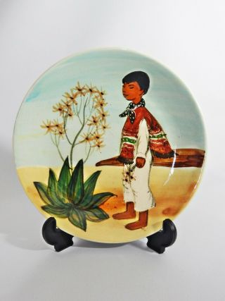 Vintage Retro Martin Boyd Australian Pottery Mexican Boy Mexico Display Plate