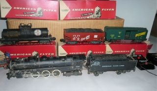 VINTAGE AMERICAN FLYER 326 ENGINE,  TENDER TRAIN SET W/BOXES & OUTFIT BOX 20360 2