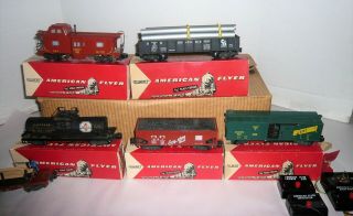 VINTAGE AMERICAN FLYER 326 ENGINE,  TENDER TRAIN SET W/BOXES & OUTFIT BOX 20360 7